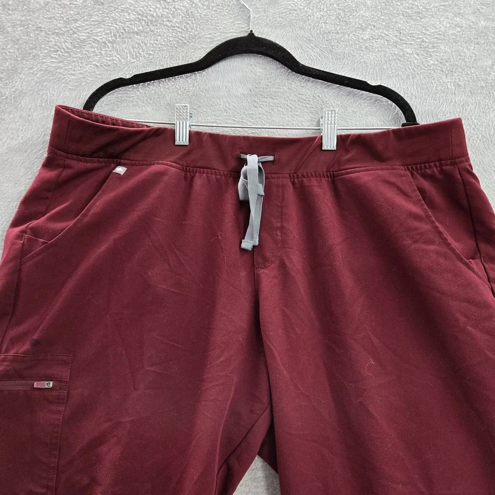 FIGS Women Scrub Pants XXL Burgundy Red Zamora Jogger 28